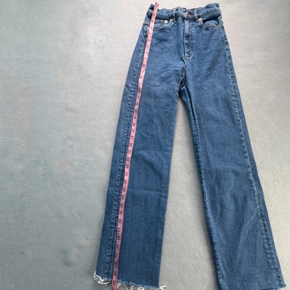 A.P.C. Spring Jeans Womens 25 Blue High Rise Straight Leg Raw Hem Classic Iconic - Picture 4 of 11